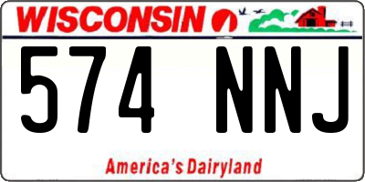WI license plate 574NNJ