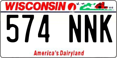 WI license plate 574NNK