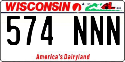 WI license plate 574NNN