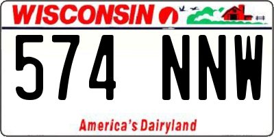 WI license plate 574NNW