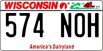 WI license plate 574NOH