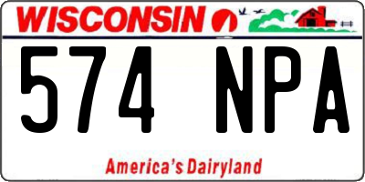 WI license plate 574NPA