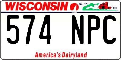 WI license plate 574NPC