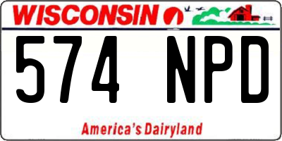 WI license plate 574NPD