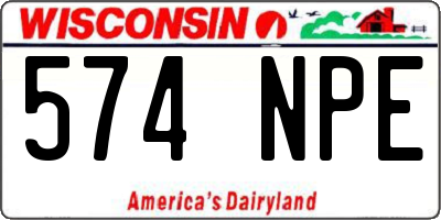 WI license plate 574NPE