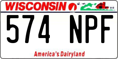WI license plate 574NPF