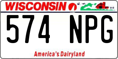 WI license plate 574NPG