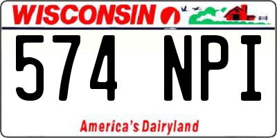 WI license plate 574NPI