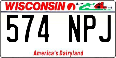 WI license plate 574NPJ