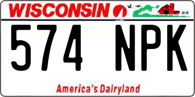 WI license plate 574NPK