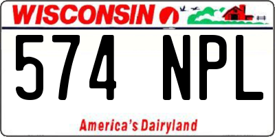 WI license plate 574NPL