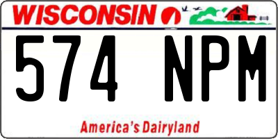 WI license plate 574NPM