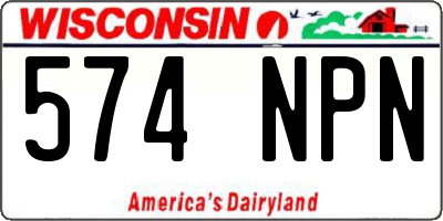 WI license plate 574NPN