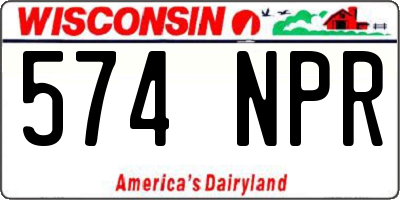 WI license plate 574NPR