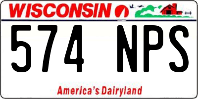 WI license plate 574NPS