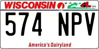 WI license plate 574NPV