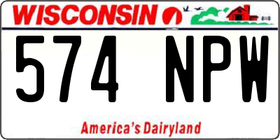 WI license plate 574NPW