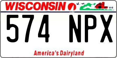 WI license plate 574NPX