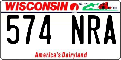 WI license plate 574NRA