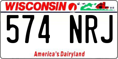 WI license plate 574NRJ