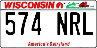 WI license plate 574NRL