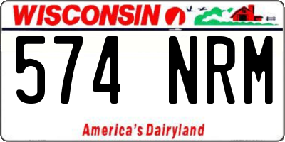 WI license plate 574NRM