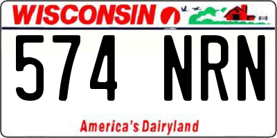 WI license plate 574NRN