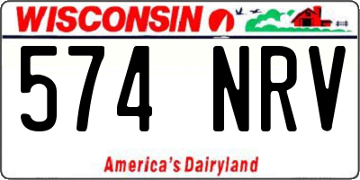 WI license plate 574NRV