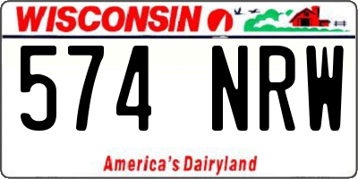 WI license plate 574NRW