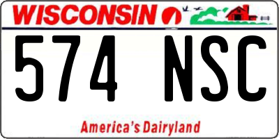 WI license plate 574NSC