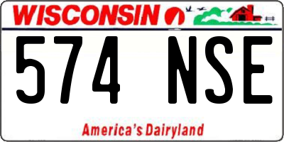 WI license plate 574NSE