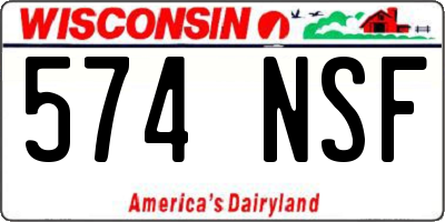 WI license plate 574NSF