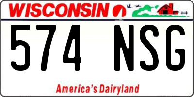 WI license plate 574NSG