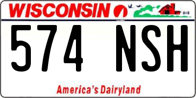 WI license plate 574NSH