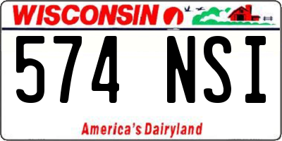 WI license plate 574NSI