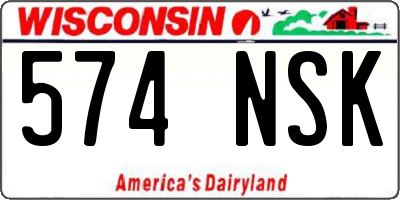 WI license plate 574NSK