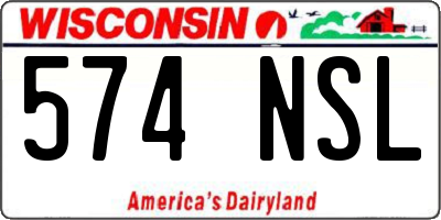 WI license plate 574NSL