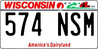 WI license plate 574NSM