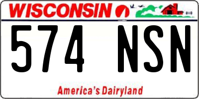 WI license plate 574NSN