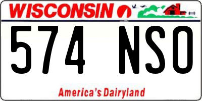 WI license plate 574NSO