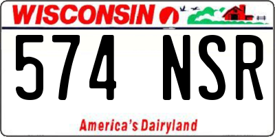 WI license plate 574NSR