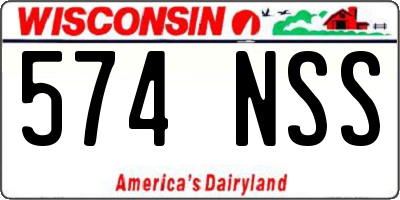 WI license plate 574NSS