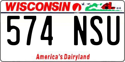WI license plate 574NSU