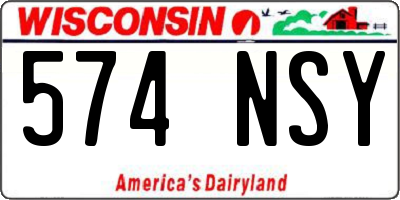 WI license plate 574NSY
