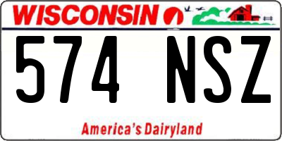 WI license plate 574NSZ