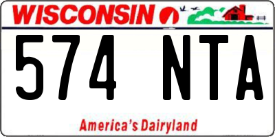 WI license plate 574NTA