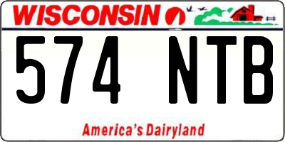 WI license plate 574NTB