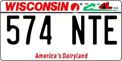 WI license plate 574NTE