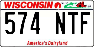 WI license plate 574NTF