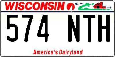 WI license plate 574NTH